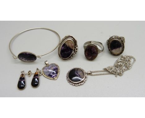 Silver and Blue John jewellery 