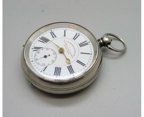 A 935 silver JG Graves Sheffield English Lever pocket watch 