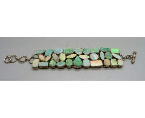 A synthetic opal bracelet 