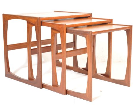G Plan - Quadrille - R Bennett - A retro vintage mid 20th century circa 1960s nest of graduating tables in the Quadrille patt