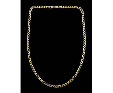 9ct gold flattened curb link chain necklace, hallmarkedCondition Report:Approx 15gm, length = 54cm 