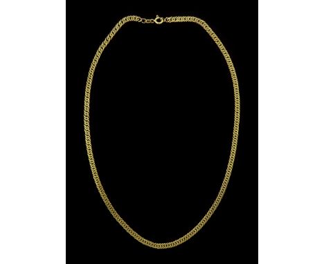 9ct gold flattened double curb link chain necklace, Birmingham import mark 1977Condition Report:Approx 8.8gm, length = 41cm