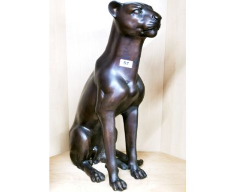 An impressive large bronze figure of a panther, H. 59.5cm.