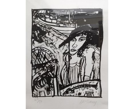 JOHN BELLANY&nbsp;CBE RA HRSA LLD (1942-2013) *ARR* Protect Me Lithograph, pencil signed limited editon 47/50, 34cm x 27cm. C