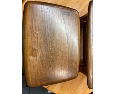 Mid-century Nest of three tables in Elm by Ercol. Largest W56 D36 H43 cmexcellent 