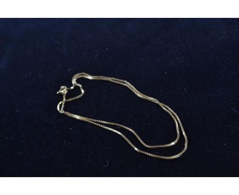 18ct gold neck chain, circumference 500mm, gross weight 5.07 grams 