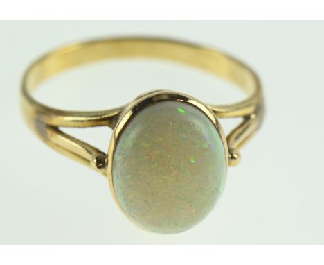 Opal ring set in 9ct gold, size N, gross weight 2.36 grams