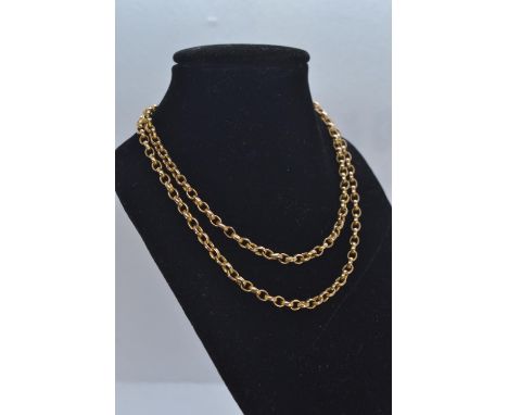 9ct gold belcher link neck chain, circumference 515mm, 12.85 grams 