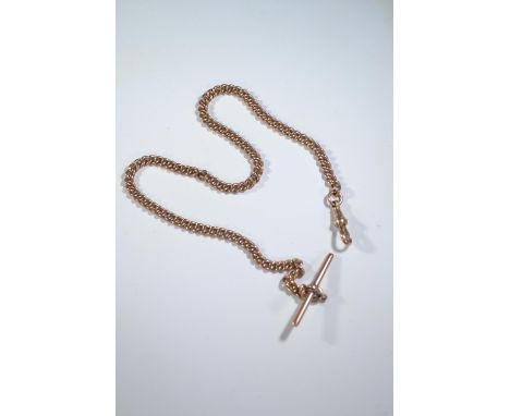 9ct gold belcher chain with T-bar, gross weight 27.79 grams