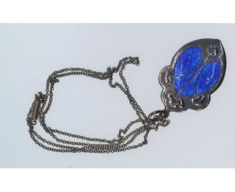 Charles Horner style silver and enamel Art Nouveau pendant hallmarked Birmingham 1908. 5.23g (not including chain). 