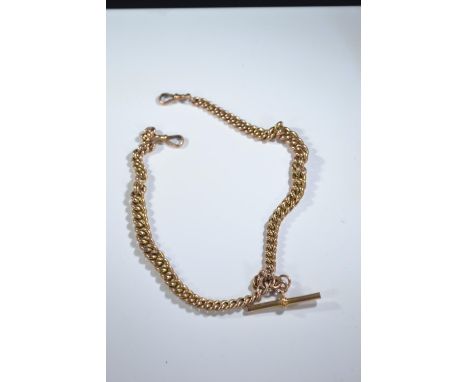 9ct gold belcher chain with T-bar, gross weight 22.92 grams