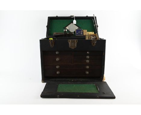 Vintage engineers precision tools in the original purpose made storage box. Containing lots of measuring tools, tap and die, 