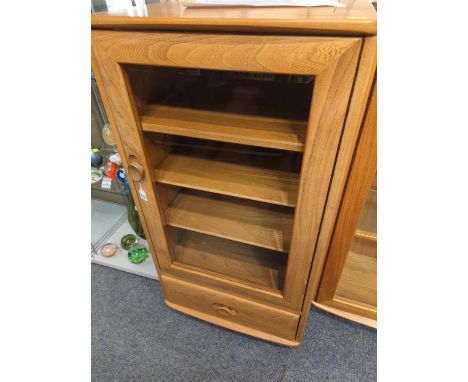 Ercol Hi-Fi storage cabinet with lower drawer and Adjustable shelves 10738 light finish W50cm D48cm H99cm  