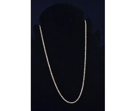 9ct gold rope twist neck chain, circumference 515mm, 3.5 grams 