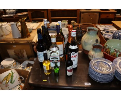 A quantity of various alcohol to include wine, Pimms, tequila, Prosecco