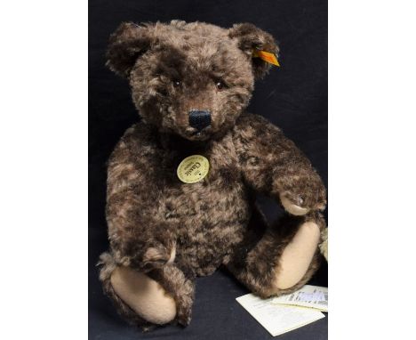 A Steiff teddy bear, classic 1920's style, brown mohair, with growler, yellow ear tag 