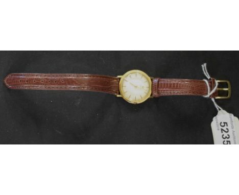 Omega - a vintage 1960's wristwatch, silvered dial, raised gilt block baton markers, cal 620 17 jewel manual movement, serial