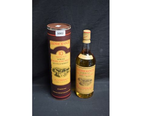 Wines and Spirits - 1980s Glenmorangie Scotch malt whisky, ltr, 43% vol, tube case 
