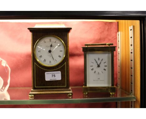 A Matthew Norman brass case carriage clock and a Knight and Gibbons of London mantel clock