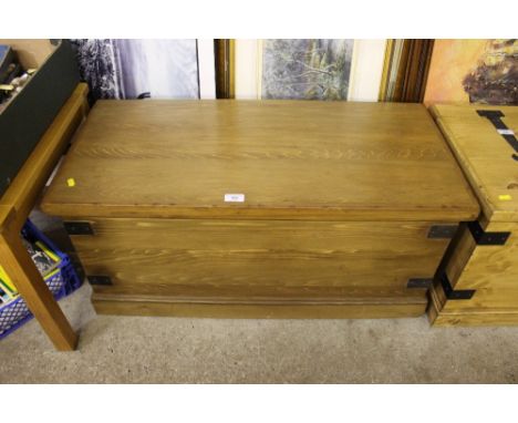 A pine and metal bound trunk