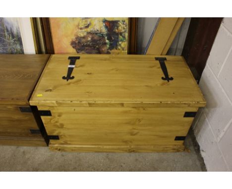A pine and metal bound trunk