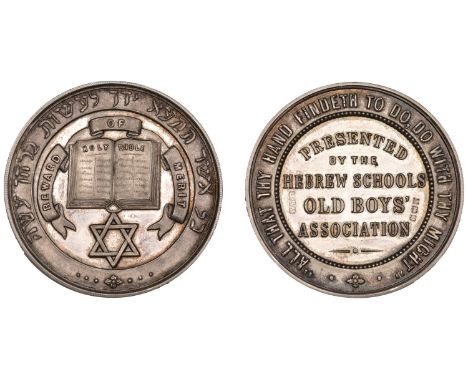 Local, LANCASHIRE, Liverpool (?), Hebrew Schools Old Boys’ Association, a silver award medal, unsigned, Bible and Star of Dav