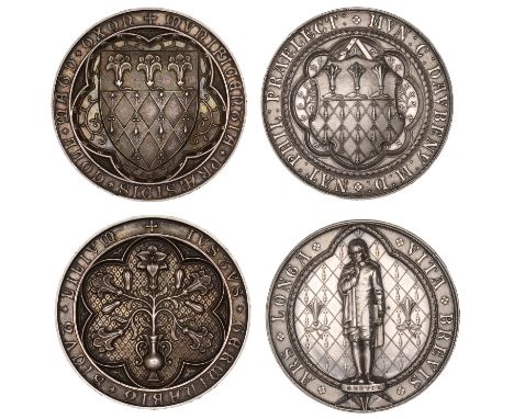 Local, OXFORDSHIRE, Magdalene College School, Oxford, silver award medals (2), unsigned, arms, revs. vase of lilies within tr