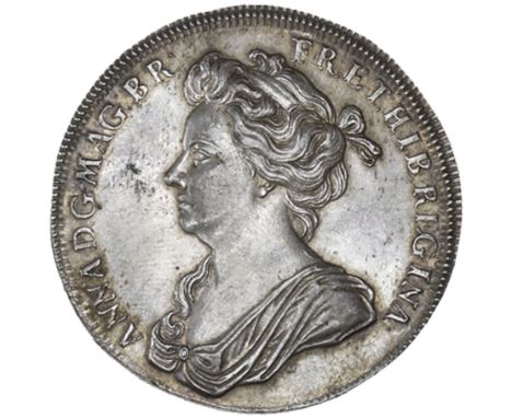 Anne, Coronation, 1702, a silver medal, unsigned [by J. Croker], bust left, rev. Anne, as Pallas, hurls a thunderbolt at a mo