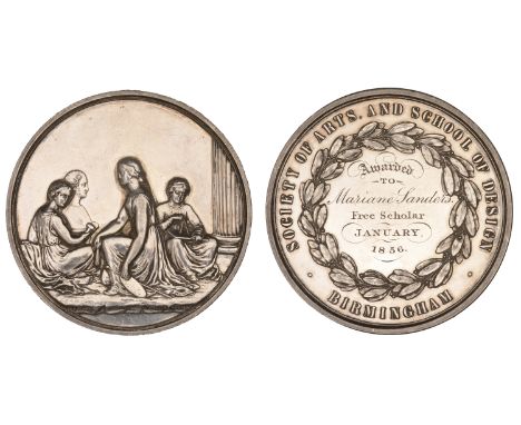 Local, WARWICKSHIRE, Birmingham Society of Arts and School of Design, a silver award medal by Allen & Moore, from a design by