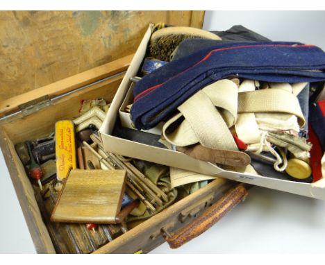 An extensive vintage gentleman's estate, parcel of keepsakes' including letters, fishing items, old darts, an old iron shackl
