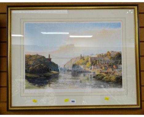 A signed limited edition print AFTER K S TADD of Bristol with the Clifton suspension bridge, published by Alexander Gallery, 