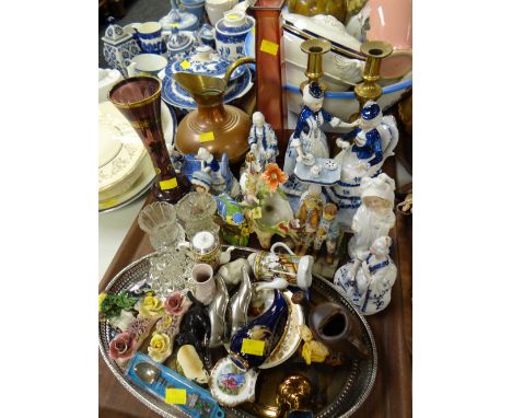 Large quantity of mixed pottery, teaware, commemorative items, figurines &amp; candlestick holders etc