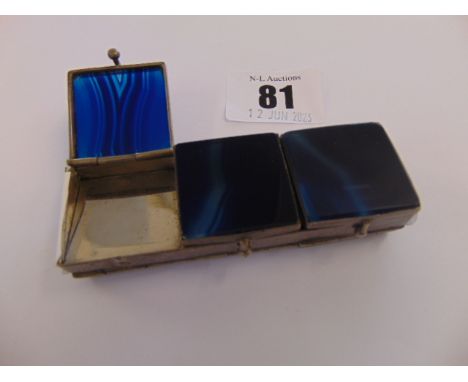 Agate and silver plated patch box, early 20th century