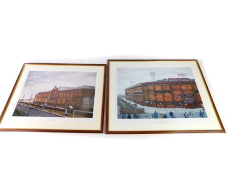 Manchester United. After David Wheldon  (British, 20th/21stC). Old Trafford Manchester, August 1935, limited edition print 78