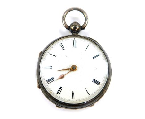A Victorian Irish silver cased pocket watch, by West &amp; Son, Dublin., open faced, key wind, white enamel dial bearing Roma