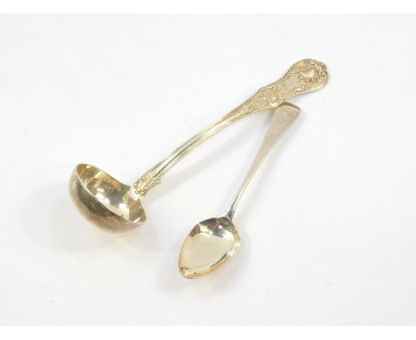 A Victorian Scottish silver cream ladle decorated in the Kings pattern, possibly Alexander Coghill, Glasgow 1846., together w
