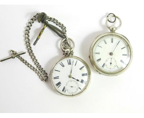 A Victorian gentleman's silver cased pocket watch by Bothamley of Boston,  open faced key wind, circular enamel dial bearing 