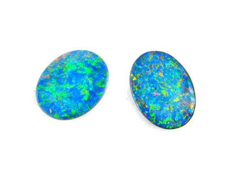 A pair of opal doublets.