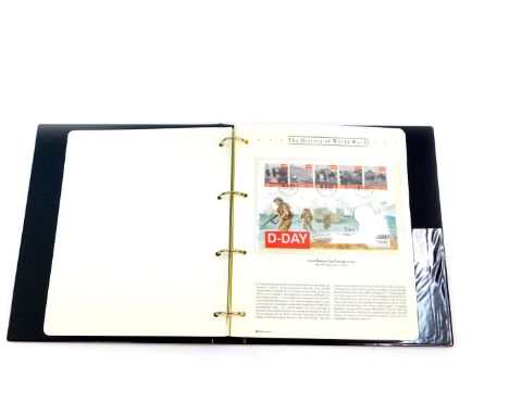 The History of World War II 50th Anniversary first day coin cover collection, comprising four crowns, a 2 and a 50p coin, in 