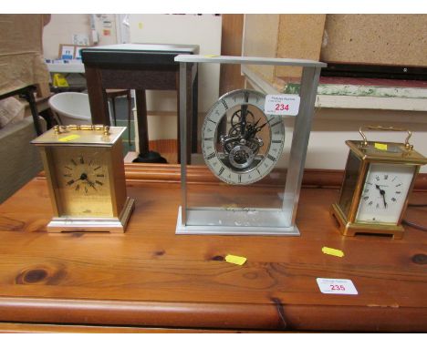BAYARD 8 DAY CARRIAGE CLOCK AND TWO OTHER MANTEL CLOCKS