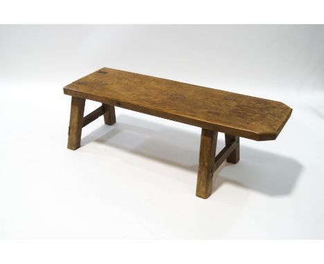 An elm pigs bench, 40cm high x 116cm wide x 37cm deep