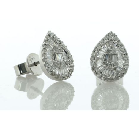 Truly magnificent, these studs are each crafted from 14ct white gold for a luxurious finish. Featuring clusters of twenty nin