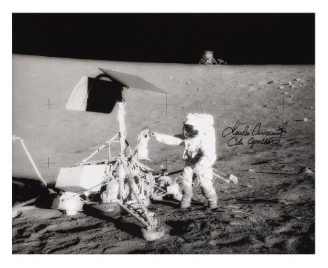 Alan Bean
Charles Conrad examines the Surveyor 3 probe
Apollo 12, 14-24 November 1969
Large format black and white photograph