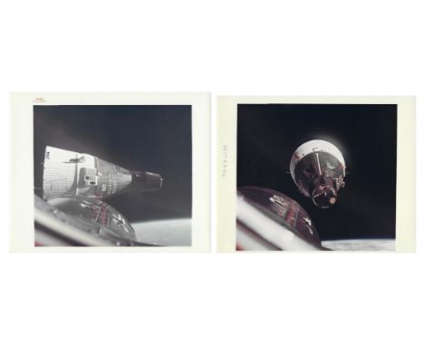 
	
		Thomas Stafford
		Two views of Gemini 7 spacecraft photographed from Gemini 6A, as they travelled at 17,000 mph
		Gemini