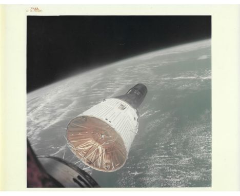 
	
		Thomas Stafford
		A view of Gemini 7 from Gemini 6A spacecraft during the first ever rendezvous of two spacecraft in spa