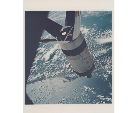 
	
		Expended Saturn IVB rocket stage in Earth orbit 
		Apollo 7, 11 October 1968
		Vintage chromogenic print on fibre-based 