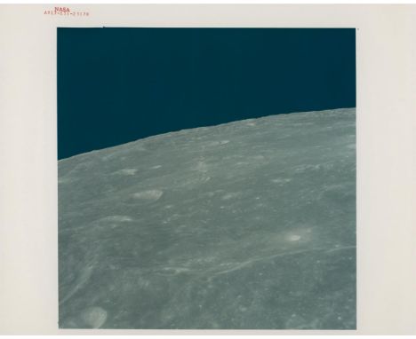 
	
		Harrison Schmitt, Eugene Cernan or Ronald Evans 
		Orbital view of the lunar surface before landing
		Apollo 17, 7-19 De