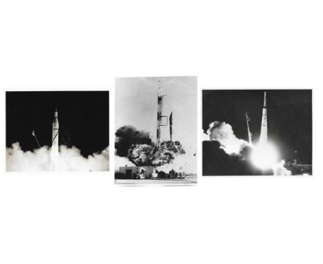 
	
		Five early views depicting the failed launch of Vanguard TV-3, intended to send the first US satellite into Earth's orbi