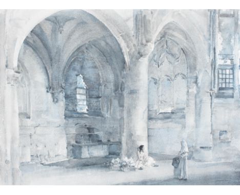 After Sir William Russell Flint RA (British,1880-1969), print of Flower Girl, Senlis, signed lower right, printed 1961 by Fro