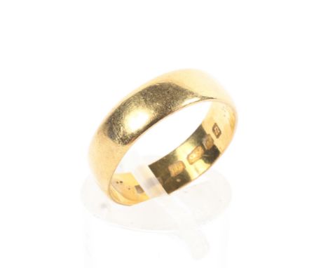 A 22ct gold  D shape wedding band. Hallmarked 22ct gold, London. Date letter for 1968. Size K 3.8 grams
